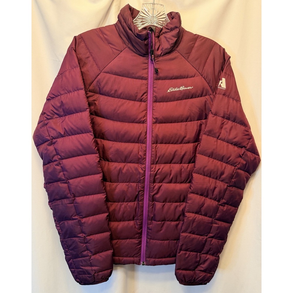 Eddie Bauer First Ascent Jacket Women's Medium Burgundy 800 Stormdown Goose Down